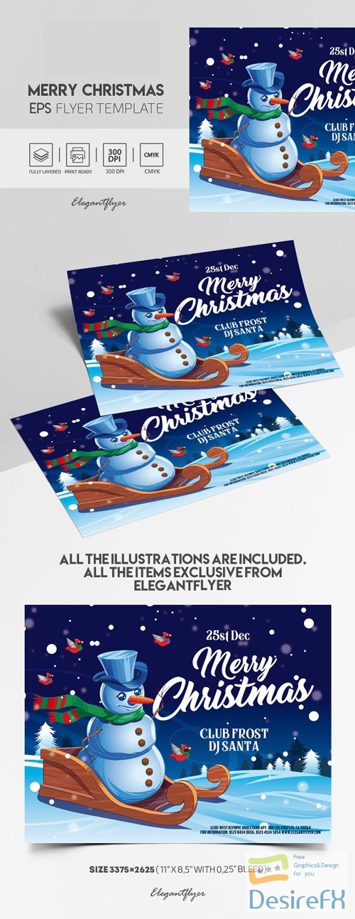 Illustrated Christmas Flyer Template
