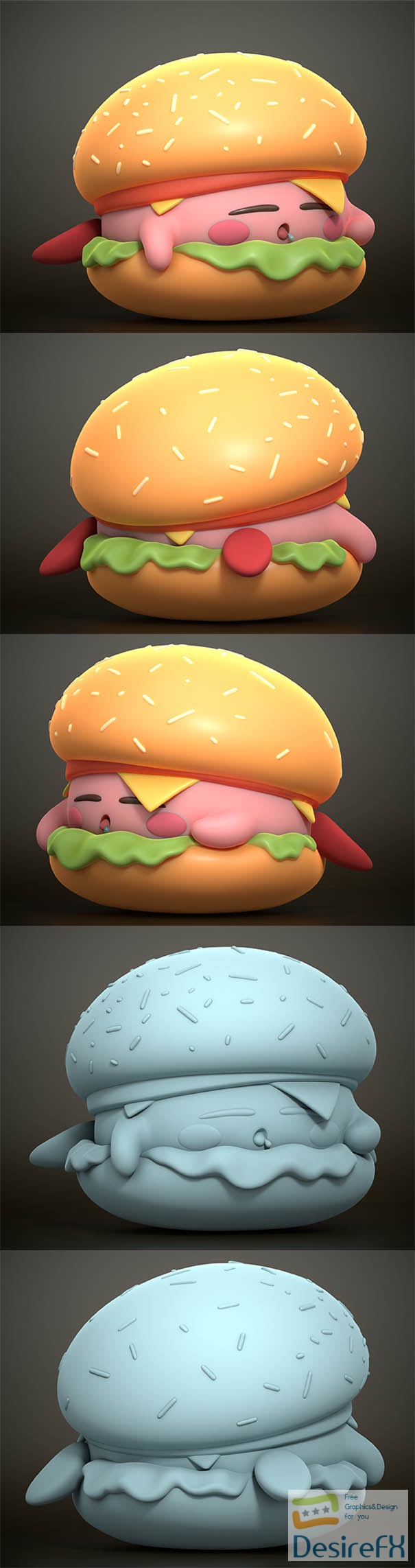 Kirby burger 3D Print