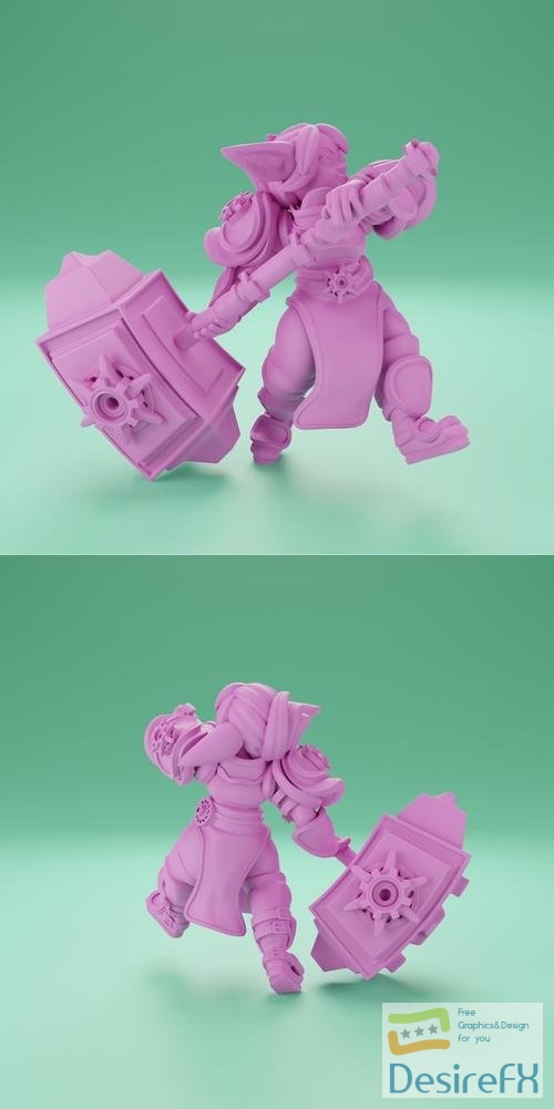 Lady Luminol, Smiting Goblin Paladin – 3D Print