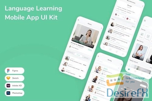 Language Learning Mobile App UI Kit