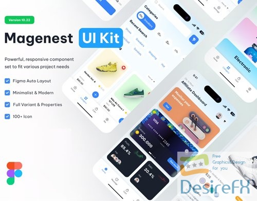 Magenest v10.22 - eCommerce UI Kit Mobile Template for Figma