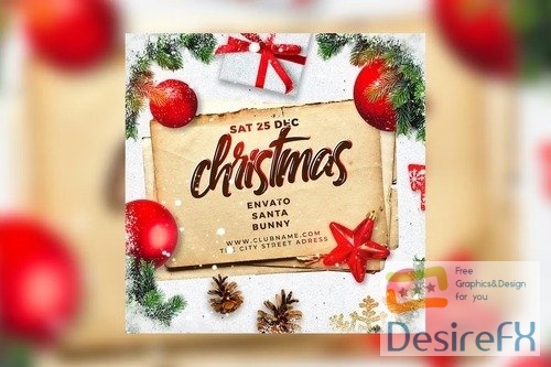 Merry Christmas Flyer 14 PSD