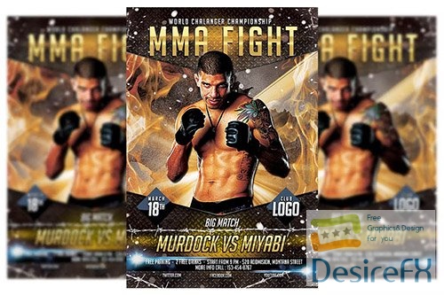 MMA Fighting Flyer PSD