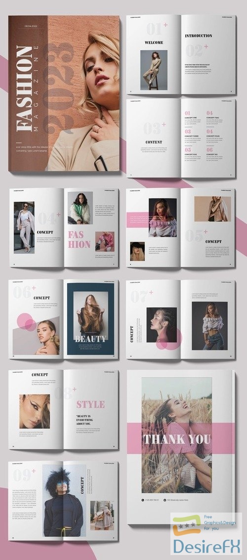 Modern Fashion Magazine Layout 542530555 INDT