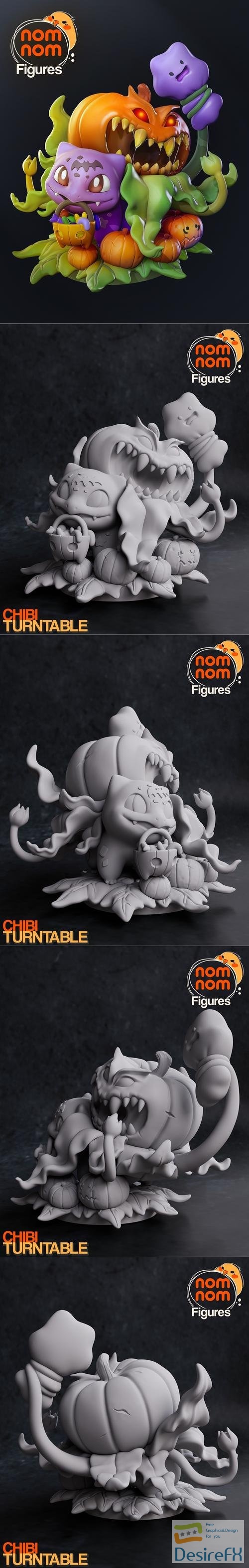 Nomnom Figures - Bulbasaur Chibi - Pokemon – 3D Print