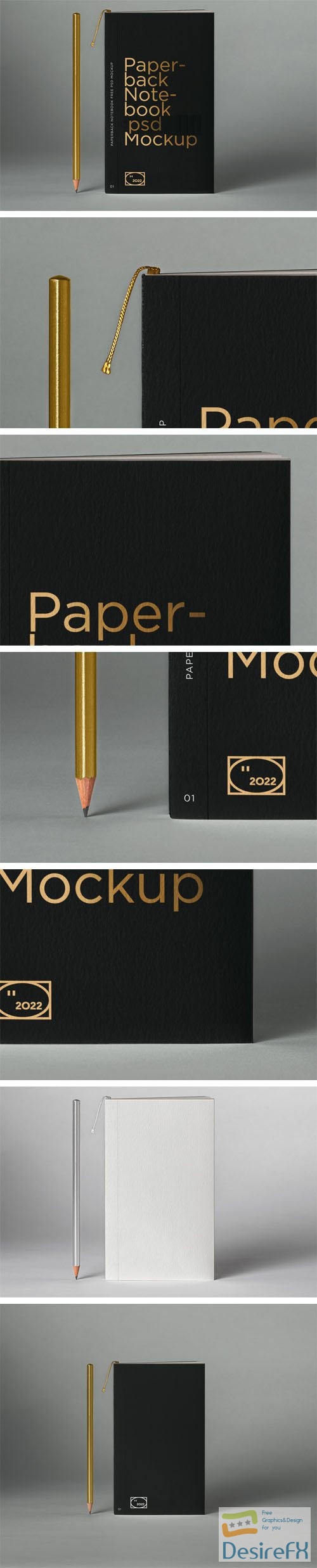 Notebook With Pencil - PSD Mockup Template