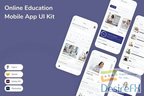 Online Education Mobile App UI Kit