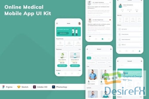 Online Medical Mobile App UI Kit