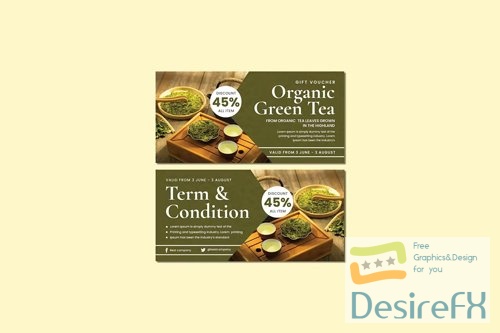 Organic Green Tea Voucher PSD