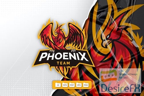 Phoenix Mascot Logo Design PNG