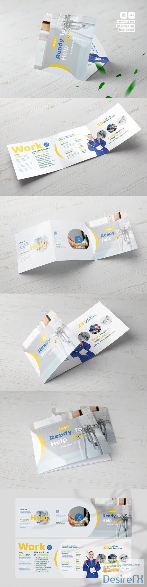 Plumbers Square Trifold Brochure