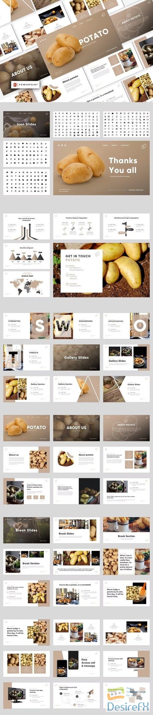 Potato Grocery & Organic Food Powerpoint Template