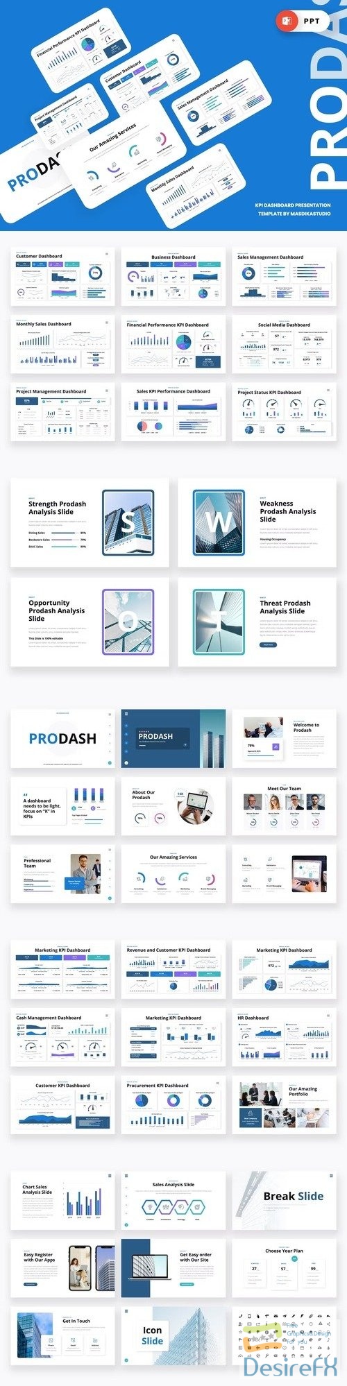 Prodash - KPI Dashboard Powerpoint Template