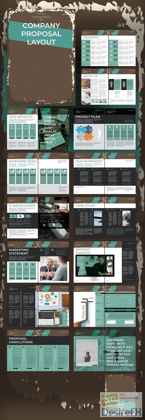 Proposal Layouts with Vintage Backgrounds 534298006 INDT