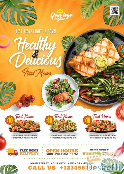 Restaurant Food Promotion Flyer PSD Template