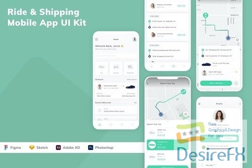 Ride & Shipping Mobile App UI Kit