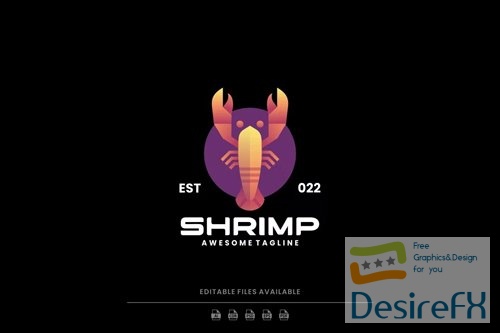 Shrimp Gradient Logo PSD