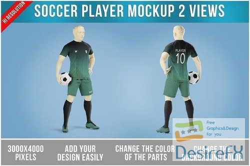 Soccer Player Mockup Template PSD