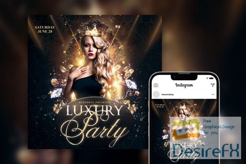 Stylish Luxury Night Party Instagram Post Template