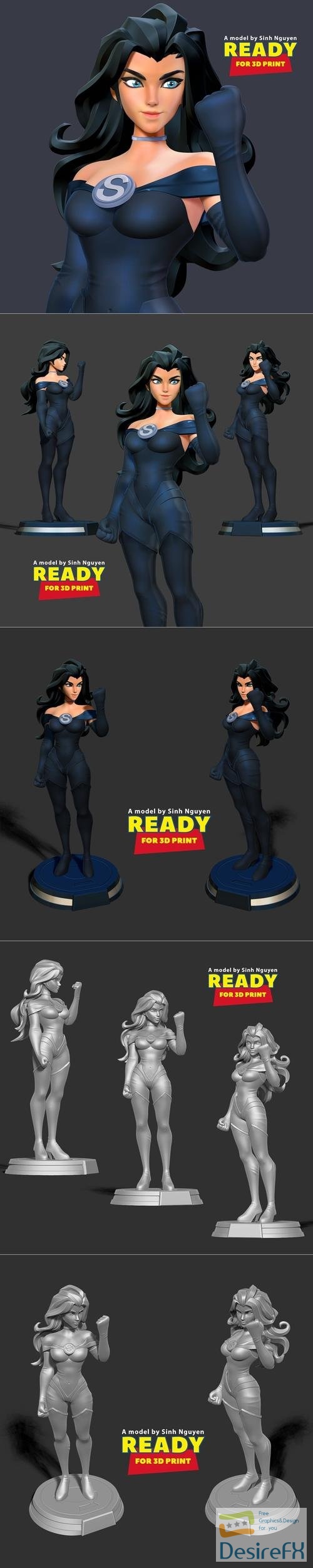 Superwoman Stylized – 3D Print