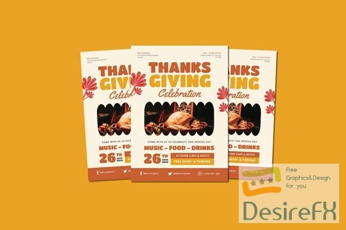 Thanksgiving Event Flyer PSD