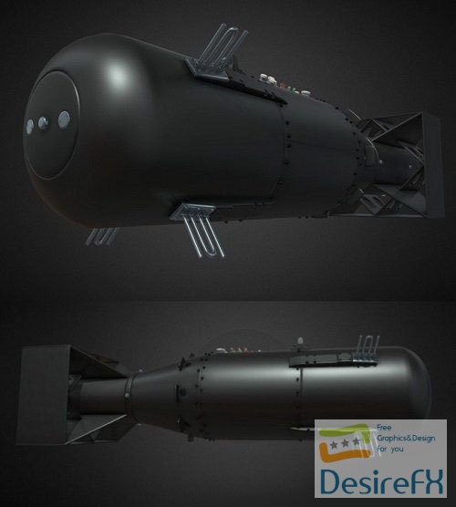 The worlds first atomic bomb PBR 3D Models