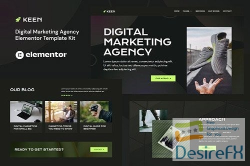 ThemeForest - Keen - Dark Digital Marketing Agency Elementor Template Kit/40745118