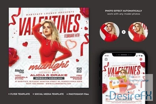Valentines Day Flyer PSD
