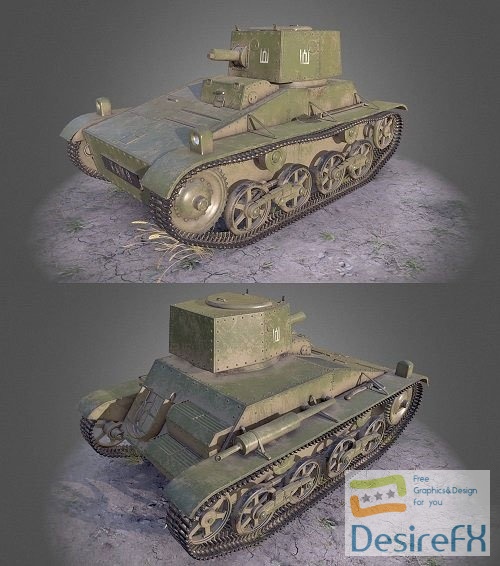Vickers M1933 PBR 3D Models