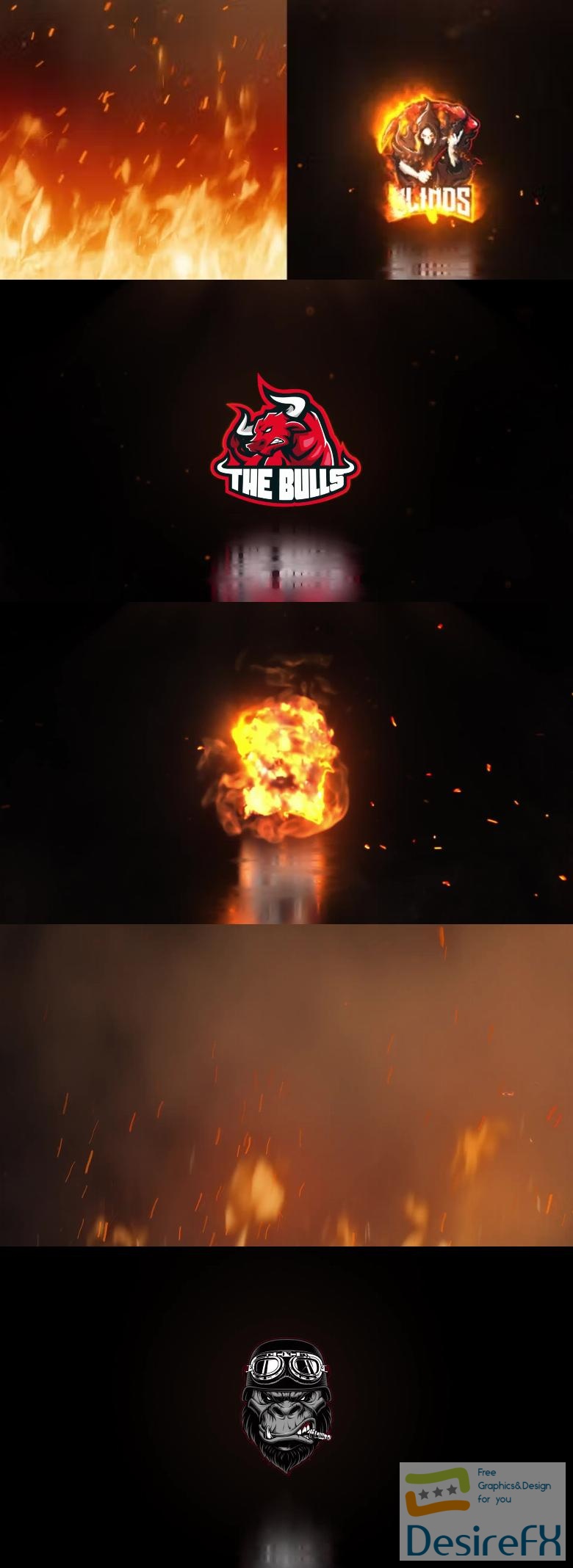 Videohive Burning Fire Logo Reveal 40871988