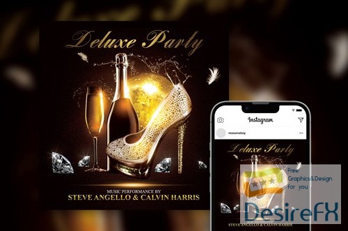 VIP Deluxe Party Instagram Post Template PSD