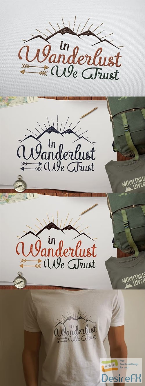Wanderlust T-Shirt Retro Logo Design