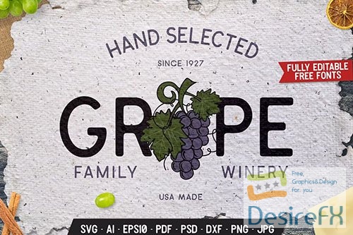 Winery Vintage Logo Design Retro Wine Vector Badge