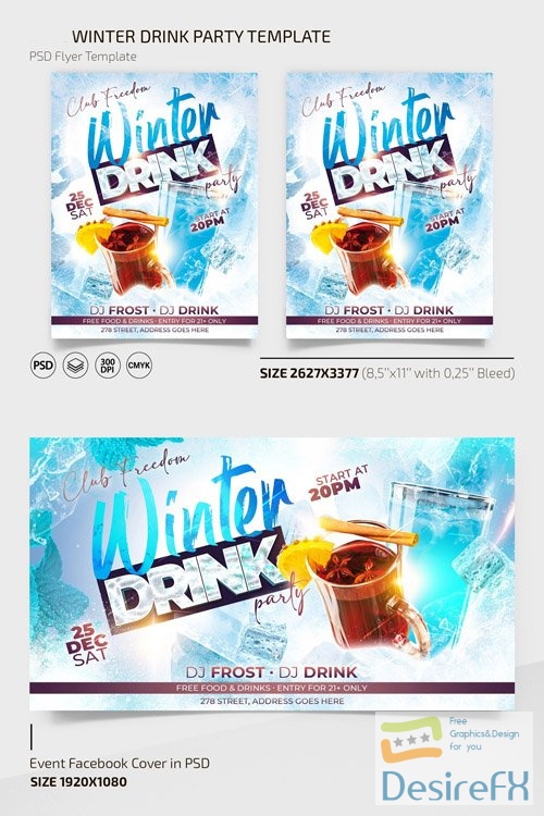 WINTER PARTY TEMPLATE + INSTAGRAM POST (PSD)