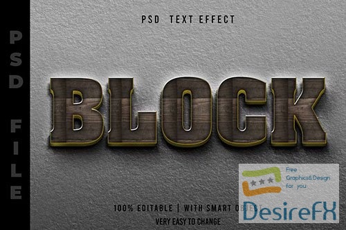 Wooden Editable Text Effect PSD