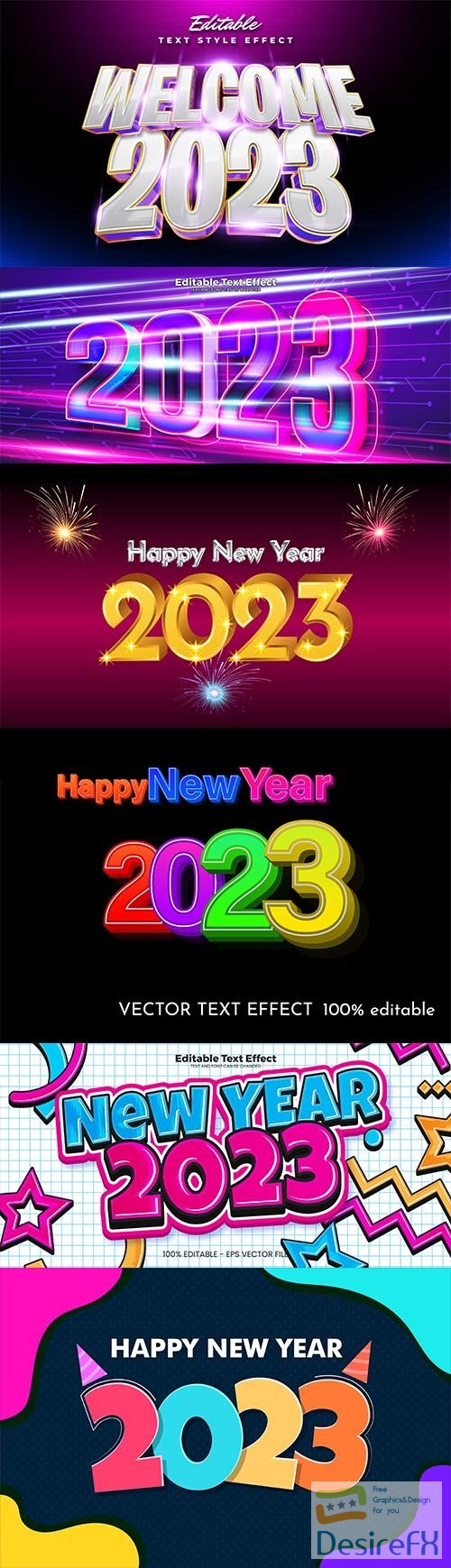 2023 editable text effect vector template vol 16