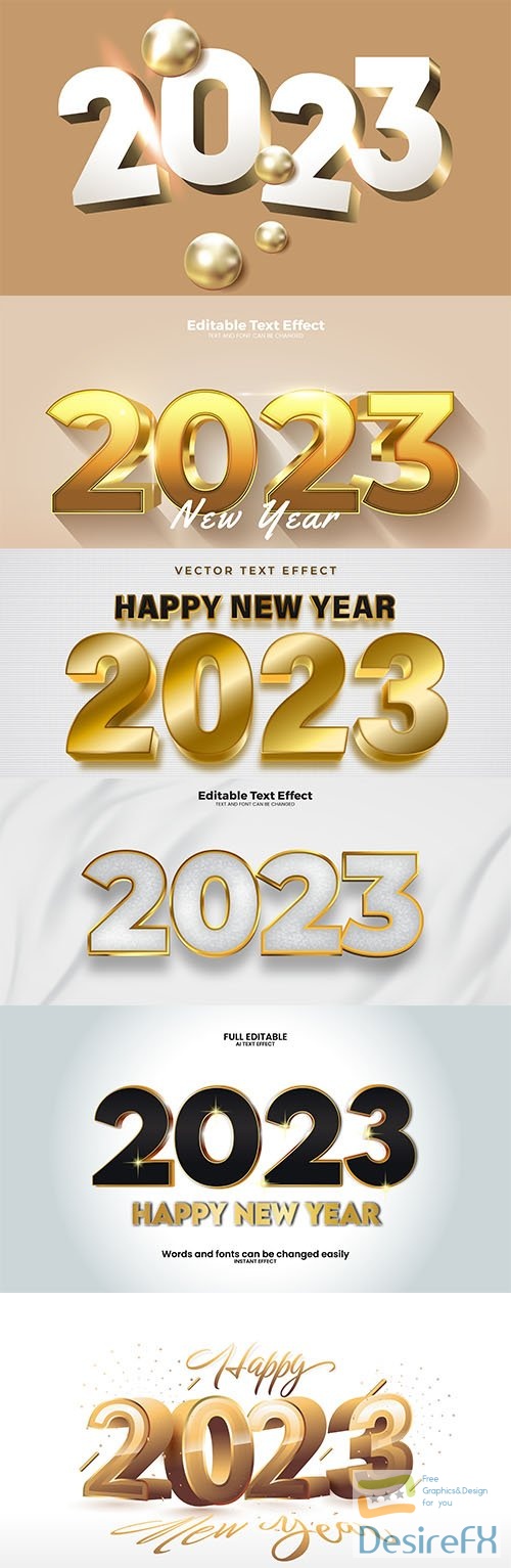 2023 editable text effect vector template vol 7