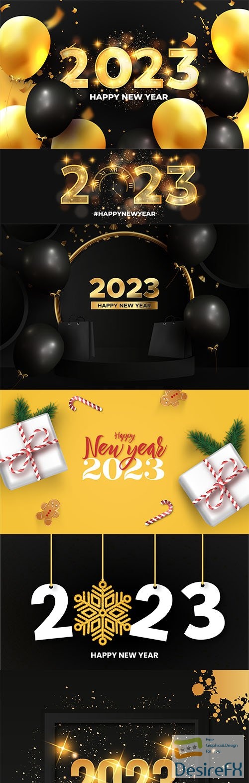 2023 gold namber new year vector