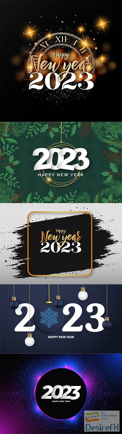 2023 New Year, abstract holiday design on vector background