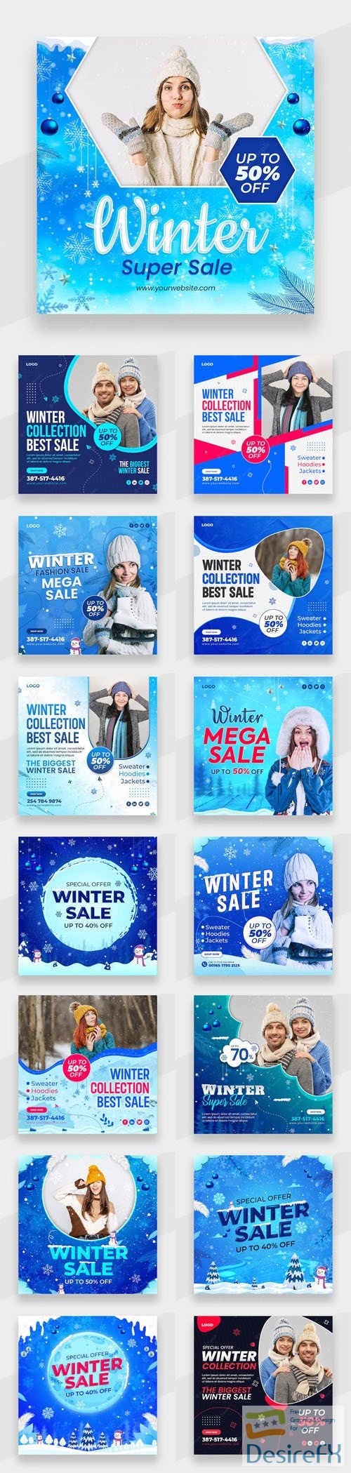 30+ Winter Sales Banners PSD Templates