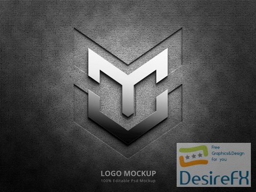 3d silver logo mockup and emboss logo mockup PSD