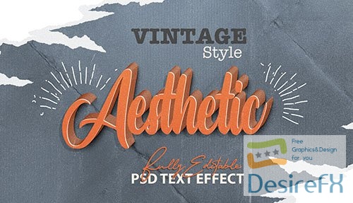3d vintage style psd text effect