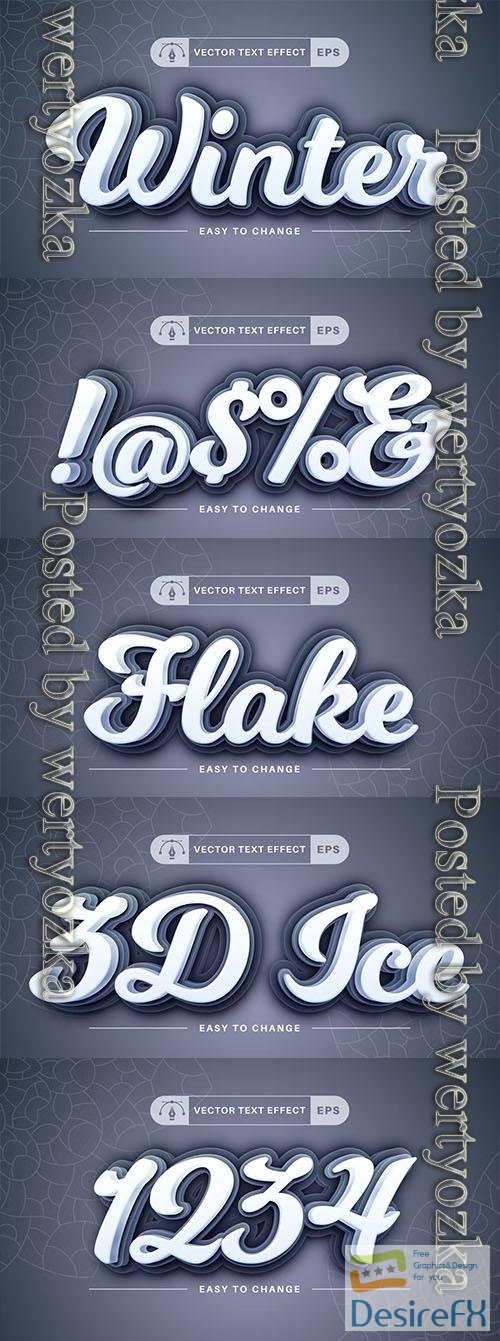3D Winter - Editable Text Effect, Font Style