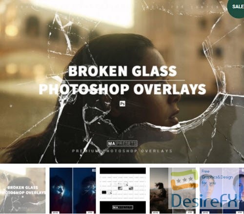 70 Broken Glass Overlays