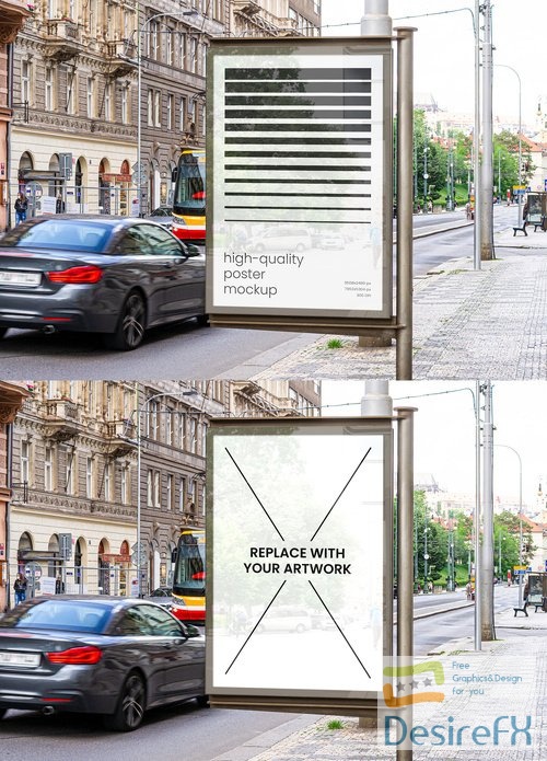 8 Street Glued Outdoor Posters Mockup 530894594 PSDT