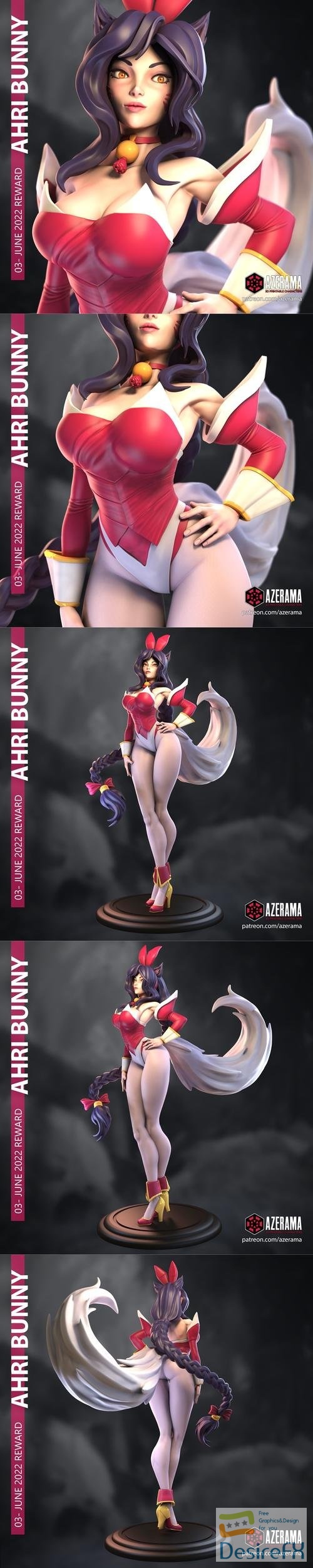 Ahri Bunny NSFW Version Azerama – 3D Print