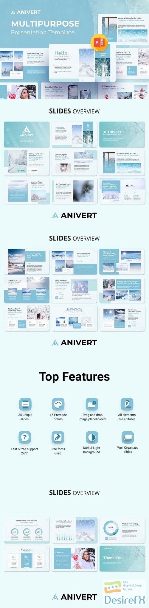 Anivert – Multipurpose PPT Presentation Template