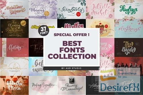 Best Fonts Collection Bundle - 37 Premium Fonts