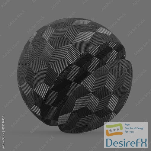 Black plastic hexagon cube 176328724 MDL