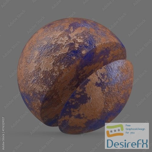 Blue rusted and painted metal 176329157 MDL